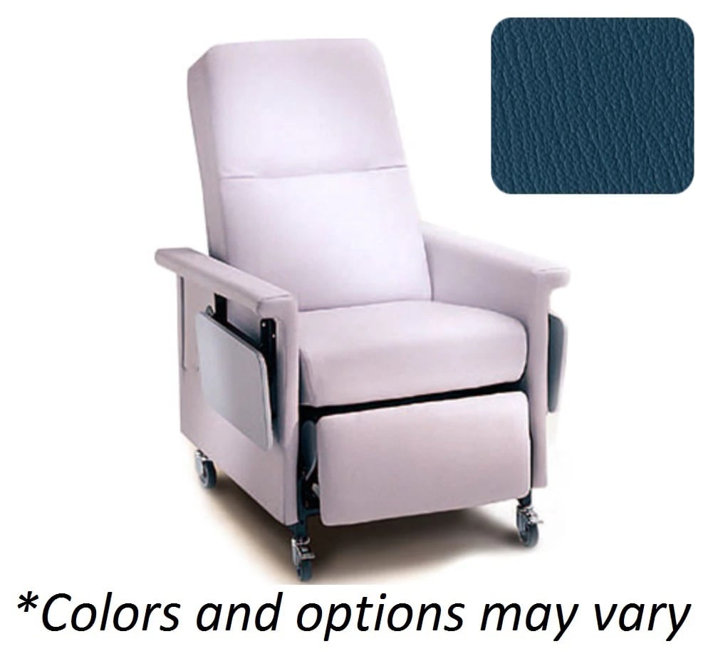 Champion 59 Series Medical Recliner, Manual, Colonial Blue, with Fold-Down Tray