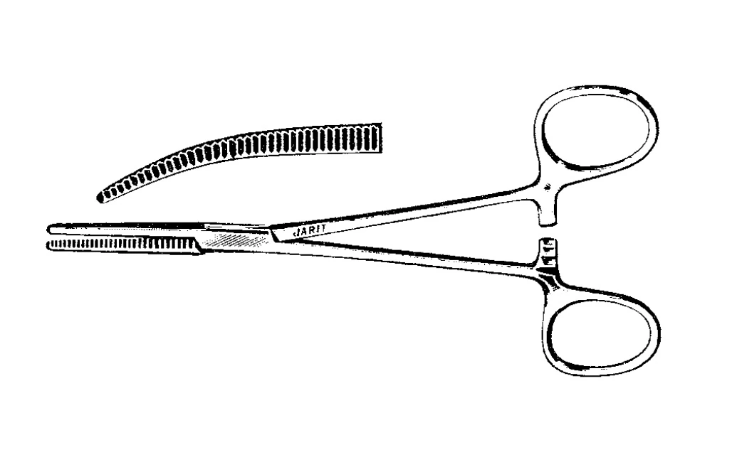 Jarit Crile Forceps, Curved, 5-1/2", Satin Finish, Each