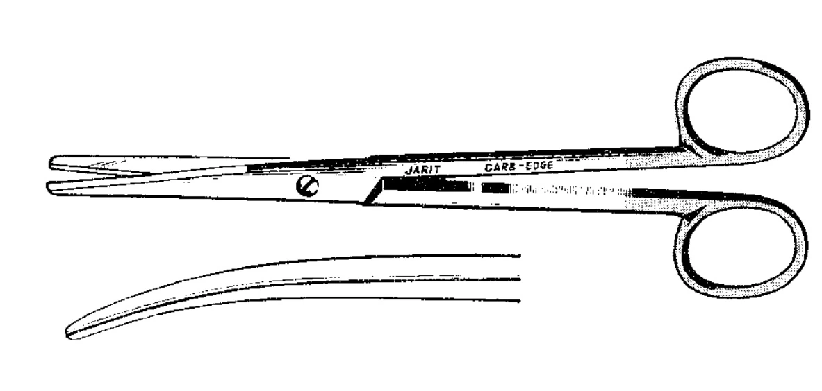 Jarit Mayo Scissor, Curved, Carb-Edge, 6"