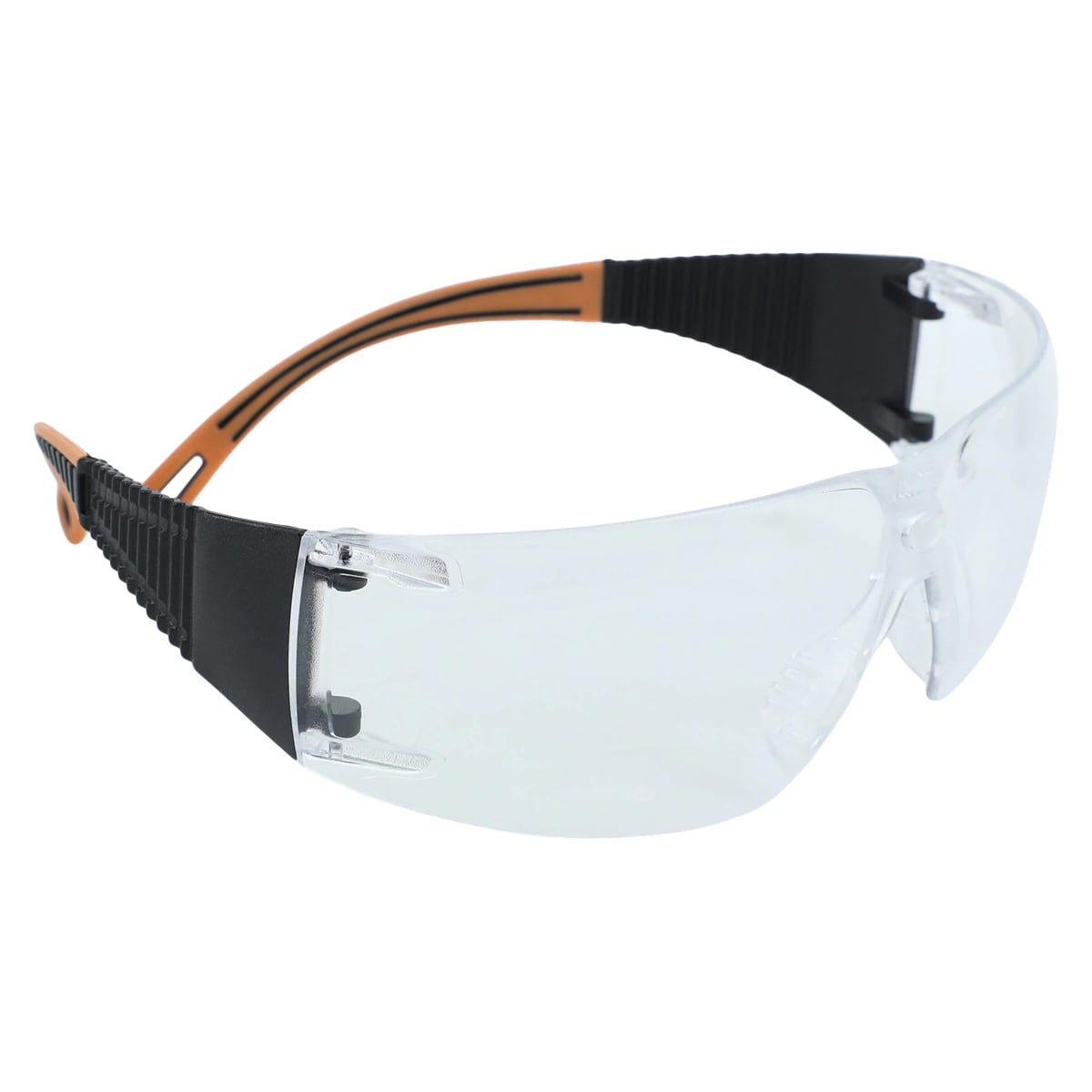 ProVision® Flexiwrap™ Safety Eyewear, Black Frame/Orange Tips/Clear Lens, Universal Fit, 1/Pack