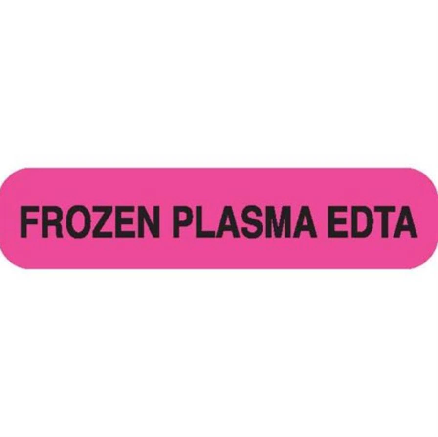 Marketlab FROZEN Plasma EDTA Laboratory Label, Pink, 1.625" x 0.375", 1000/Package