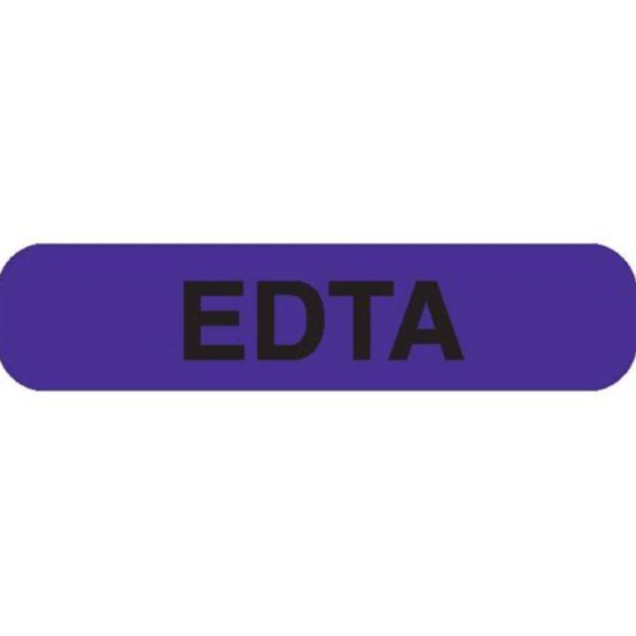 Marketlab EDTA Purple Lab Labels with Black Text, 1.625" x 0.375", 1000/Package