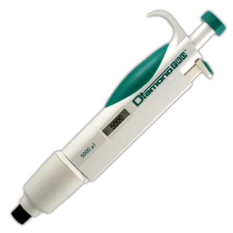 Globe Scientific Diamond PRO Fixed Volume Pipette, 5000 µL, Light Green, Calibrated, Each