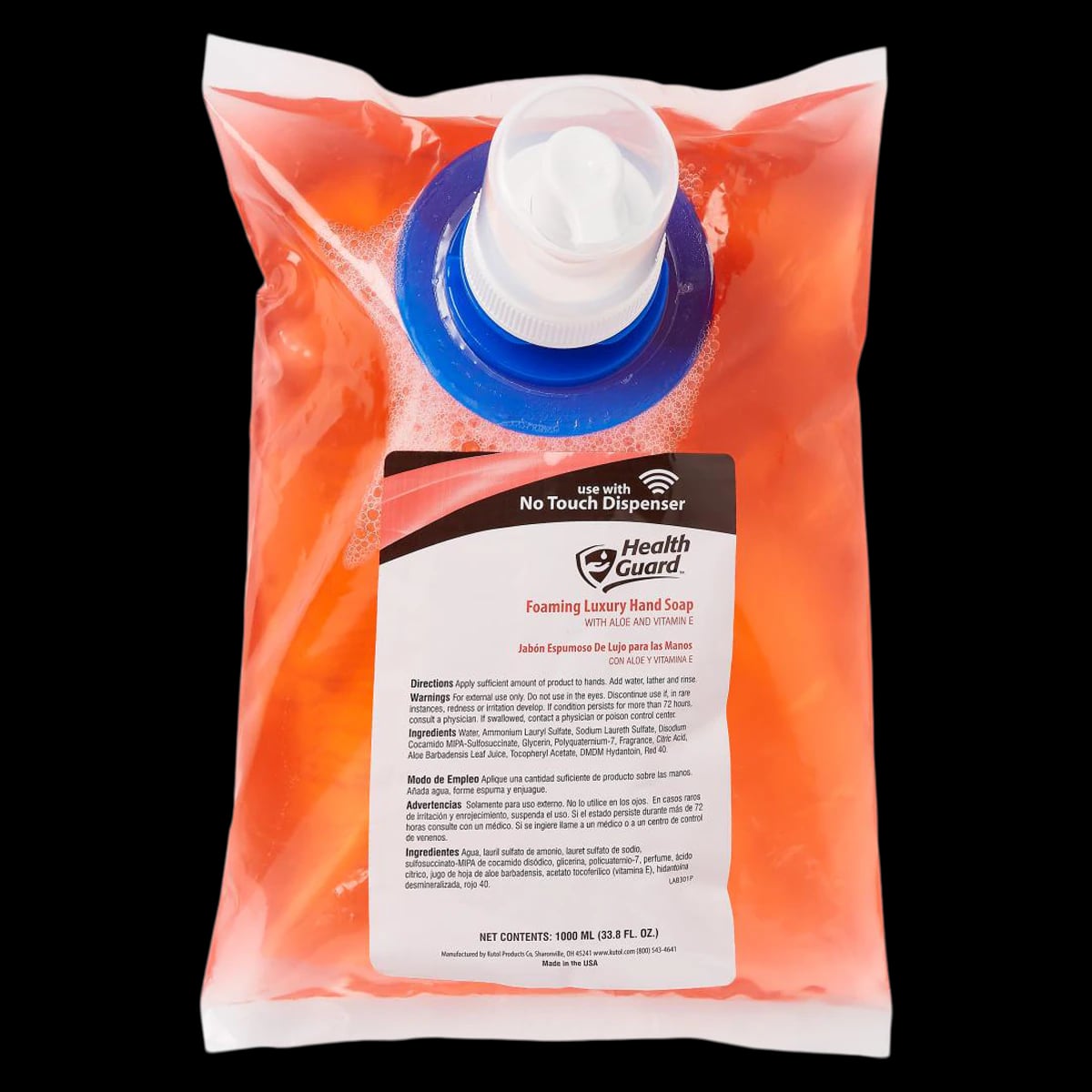 Medline HealthGuard Luxury Foaming Soap, 1 Liter Bottle, 2/Case