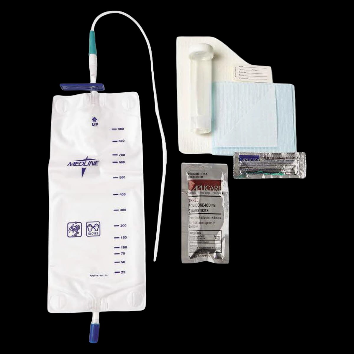 Medline Intermittent Catheter Tray, 14 Fr, Preconnected