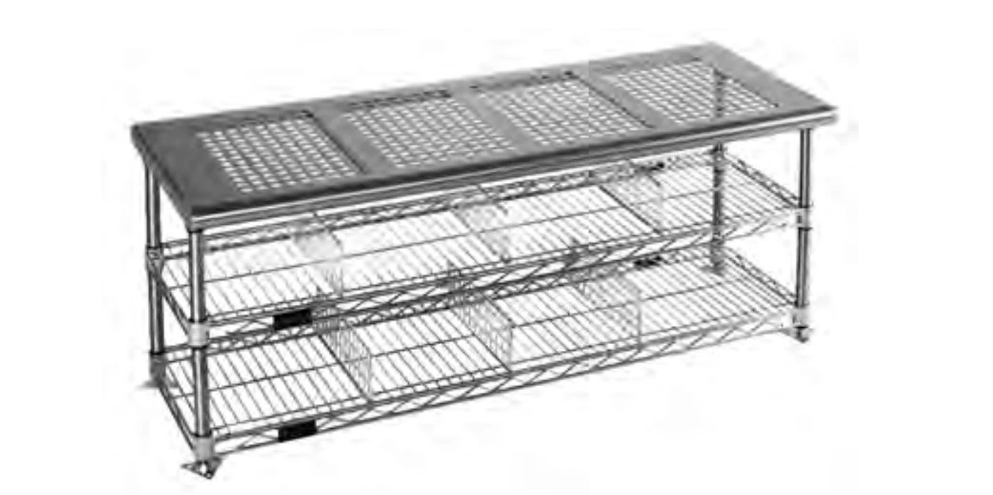 Eagle MHC Gowning Bench, Stainless Steel, Solid Top with Standard Undershelf