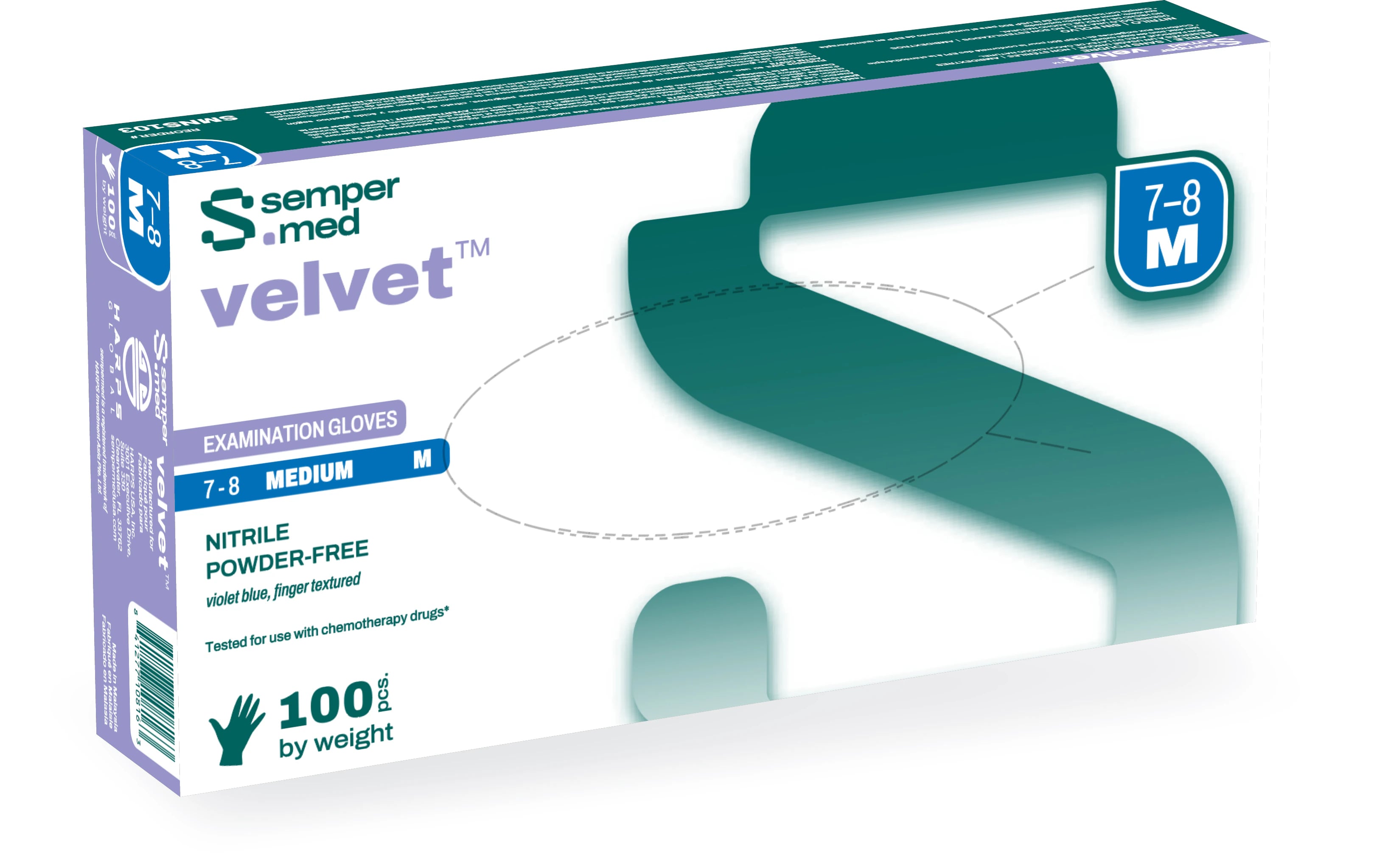 StarMed Select Nitrile Exam Gloves, Powder Free, Non-Sterile, Large, Violet Blue, 100/Box, SMNS104