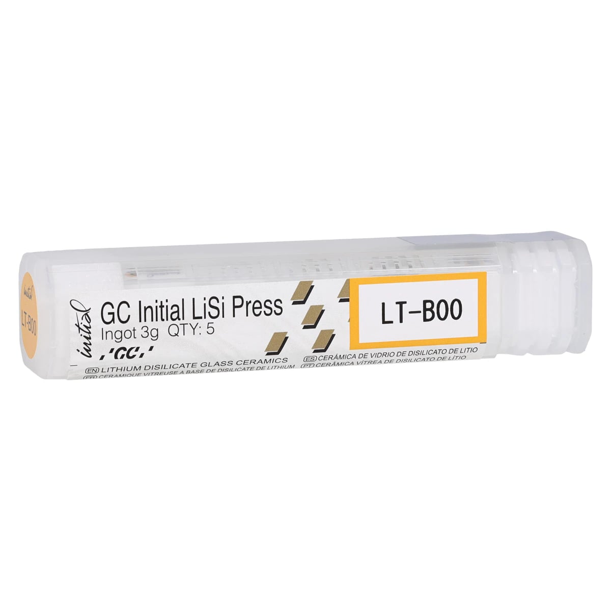 GC Initial LiSi Press Lithium Disilicate Ingot, Shade LT-B00, 3g, 5/Pk, 012835