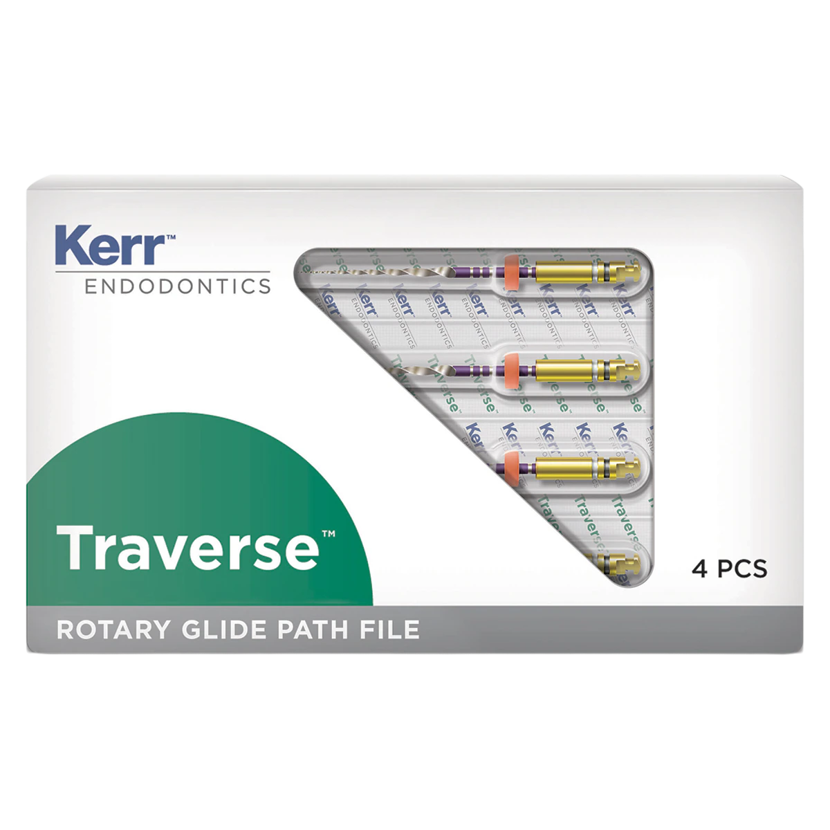 Kerr Traverse Rotary Glide Path File, Taper .06, Tip Size .18, 31mm, Pack of 4, 818-2183