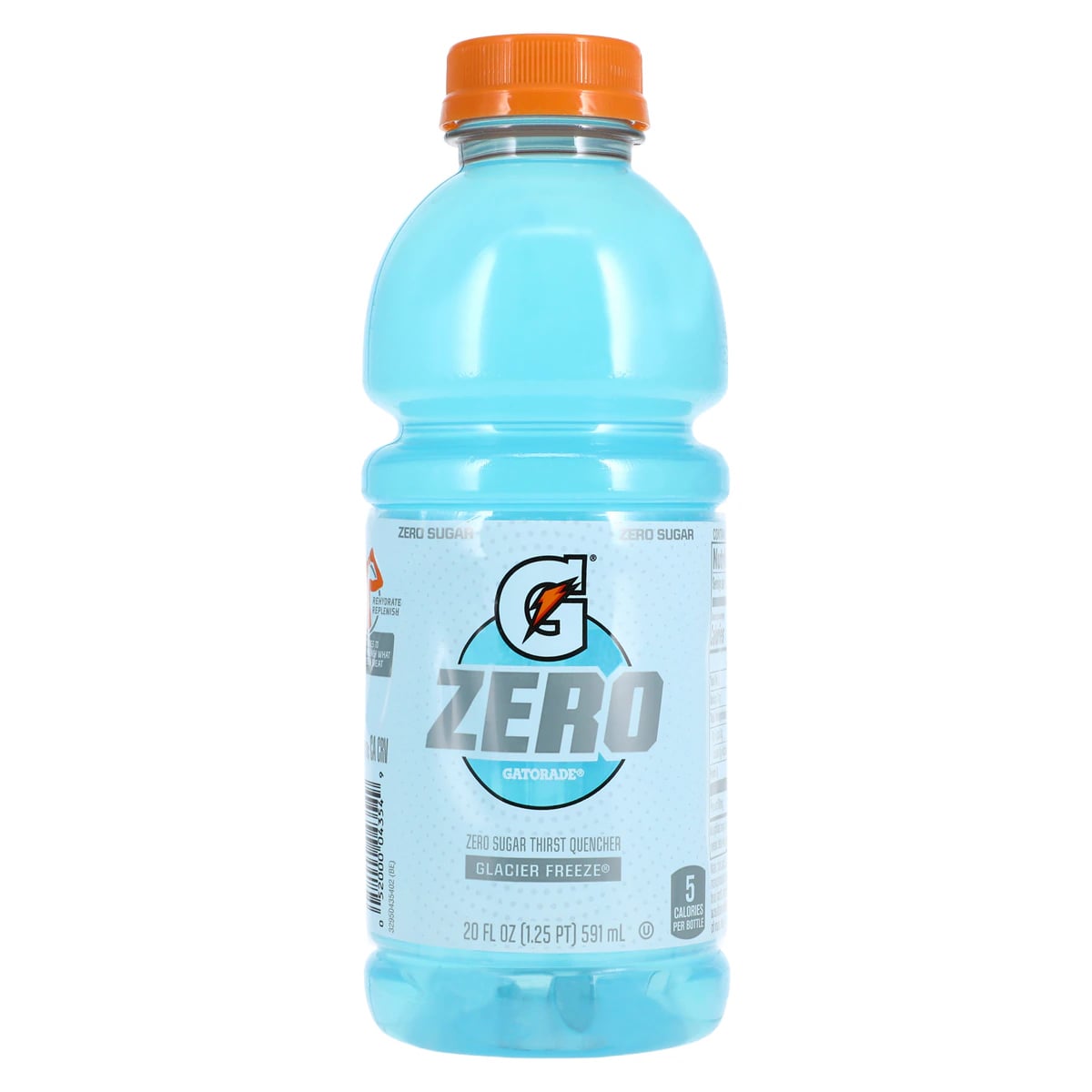 Gatorade G Zero Sports Beverage, Glacier Freeze, 20 oz Bottle, 24/Case