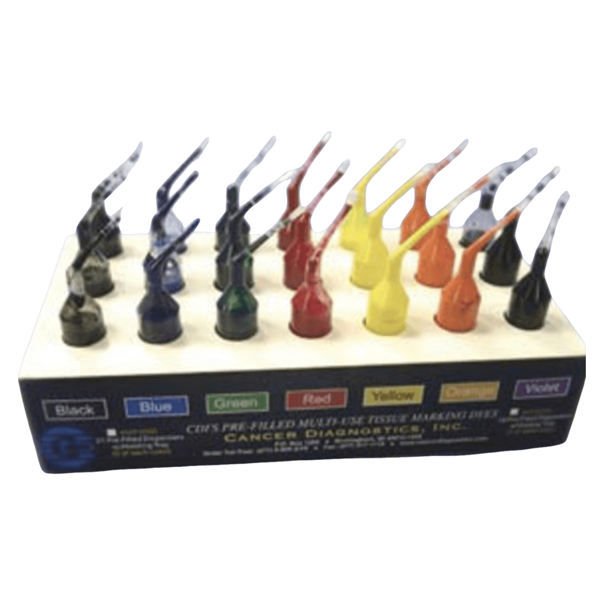 Cancer Diagnostics Squeezer Tissue Marking Dye, 4mL Cap, 3x6 Colors (Black, Blue, Green, Red, Yellow, Orange), 1/Kit