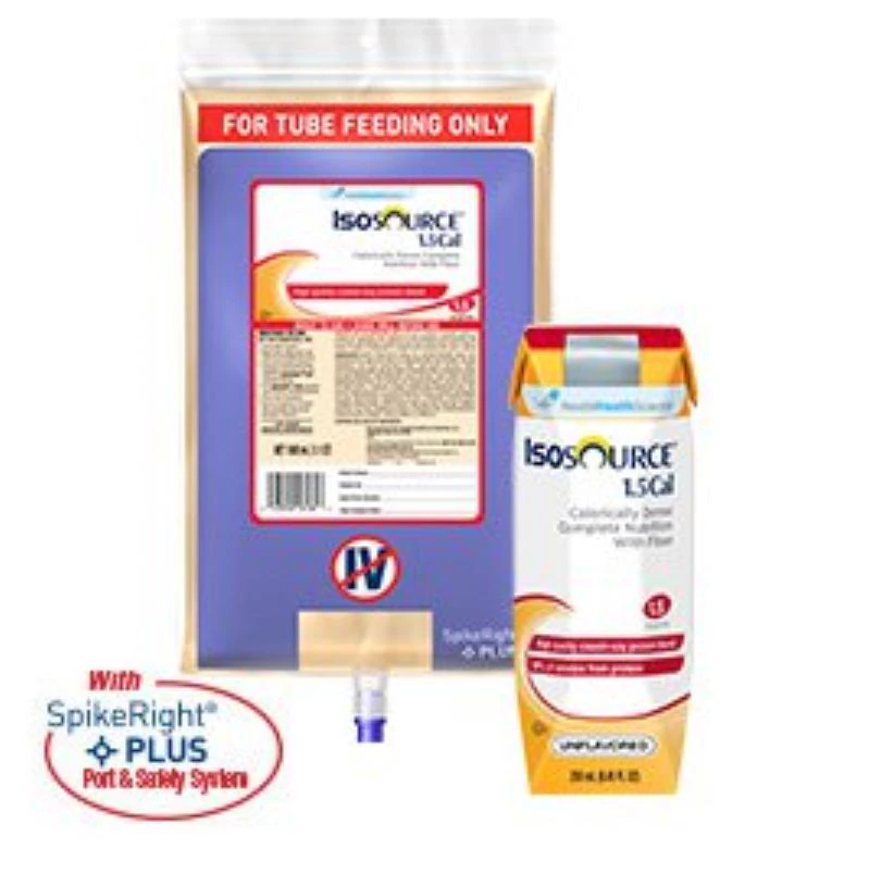Isosource 1.5 CAL Tube Feeding Formula, SpikeRight Plus UltraPak, 1000 mL Closed System, 6/Case