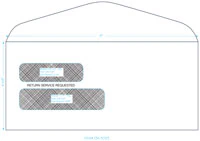 Standard Register Company Envelopes, Double Window, Self-Seal, Security, 500/Box