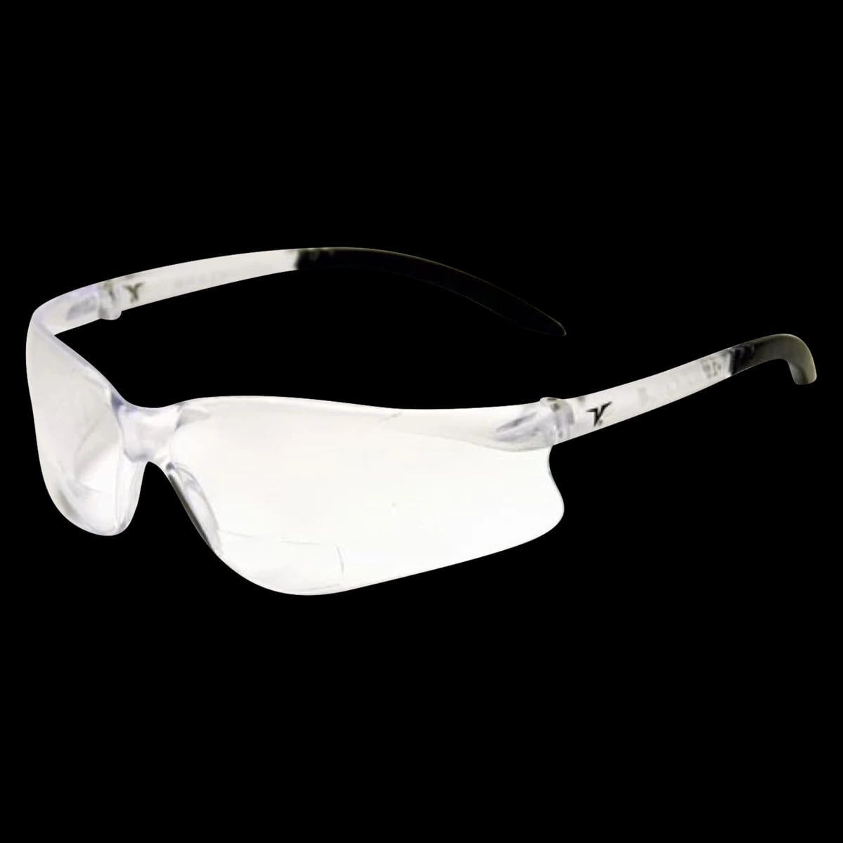 Bad Dogs 2.5 Diopter Bifocal Safety Eyewear, Clear Lens, Black Tips, 1 Each