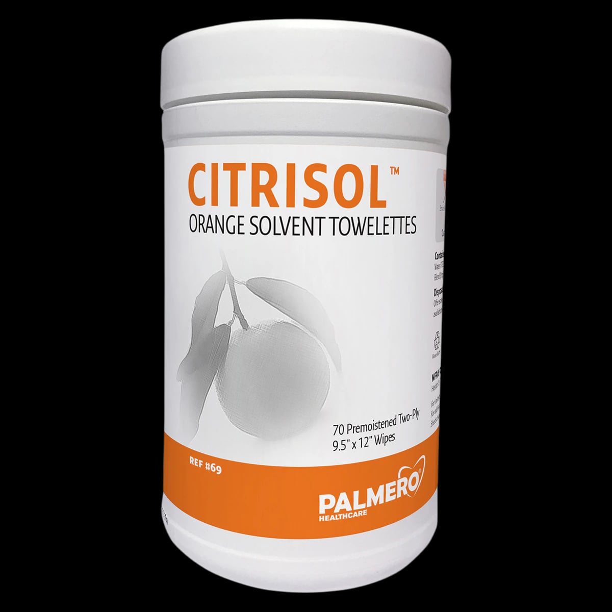 Citrisol Orange Solvent Towelettes, 9.5" x 12", 70/Canister