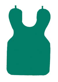 Cling Shield® Forest Green Lead-Lined Adult X-Ray Apron, No Collar, 0.3mm, 22¼" x 24¼"