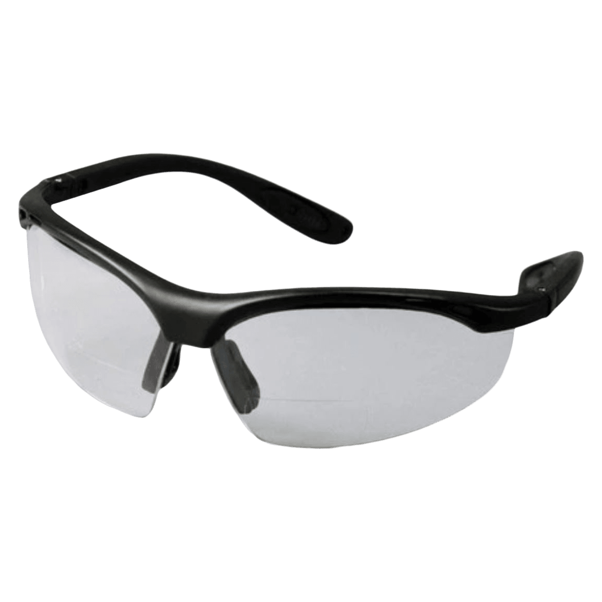 Kool-Daddy Bifocal Safety Eyewear, 2.5 Diopter, Clear Lens, Black Frame, 3740D