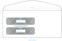 Standard Register Company Envelopes, Double Window, Self-Seal, Security, 500/Box