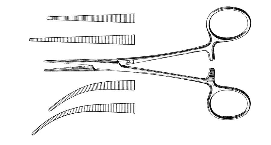 Jarit Coller-Crile Hemostatic Forceps, Curved, 6-1/4"