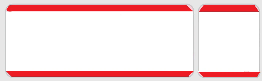 Label Lab Direct Thermal Blank Labels, Red/White, 4-1/8" x 1-3/16", 4525, 4 Rolls/Box