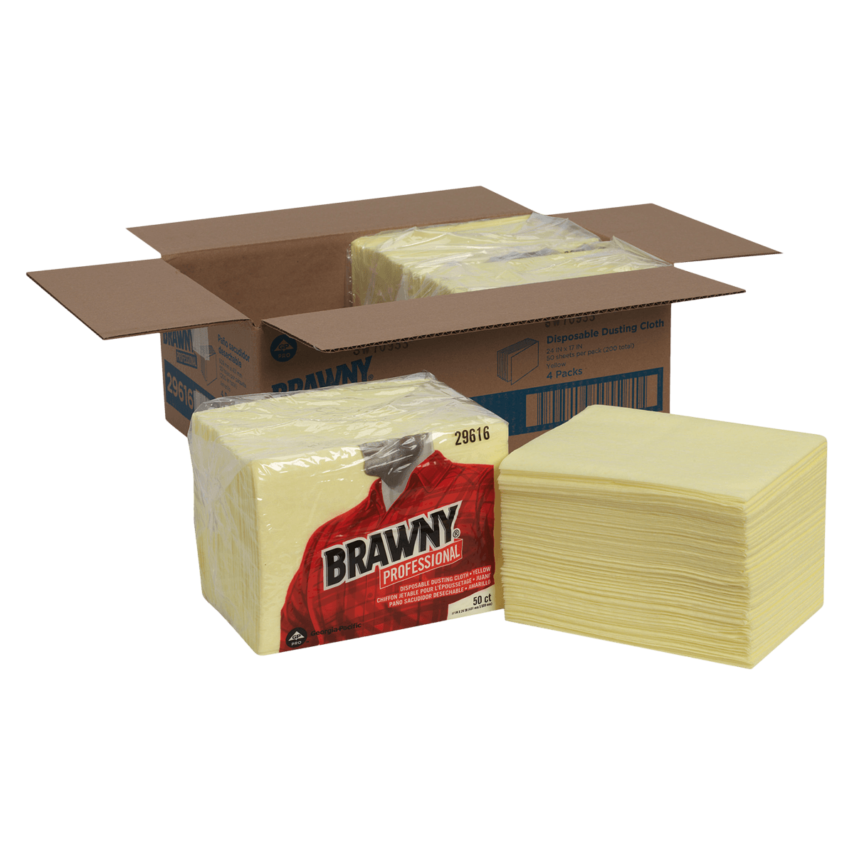 Brawny Professional Dusting Cloths, Quarterfold, 17" x 24", 200/Case