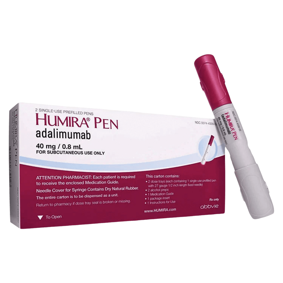 Humira Prefilled 2 Pens, 40mg/0.8mL Injection, 01KT0J0315T25QHW0TEDPZZ406