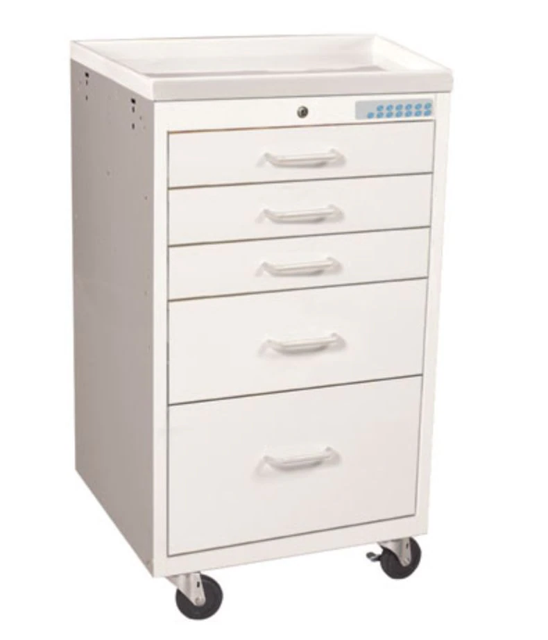 MPD Medical Systems Mini Treatment Cart, 5 Drawer, Electronic Lock, 34x18x18.5"