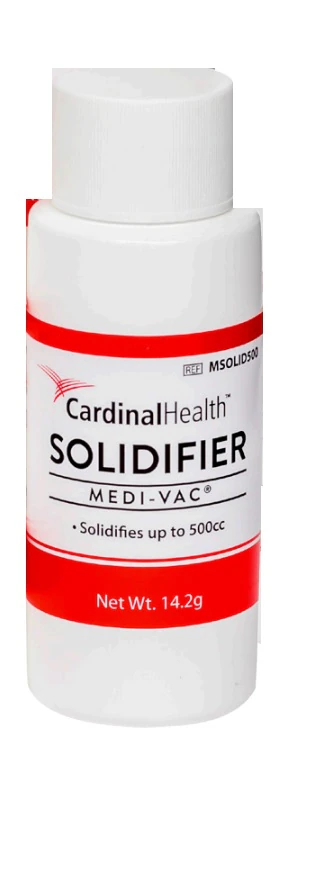 Medi-Vac Spill Solidifier, White, 500cc Twist Top Bottle, Non-Sterile Powder for Liquid Waste Disposal, 96/Case