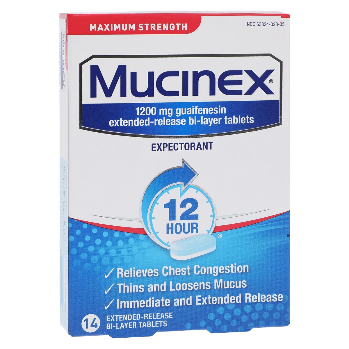 Mucinex Max Strength Tablets, 1200mg, 14/Pack