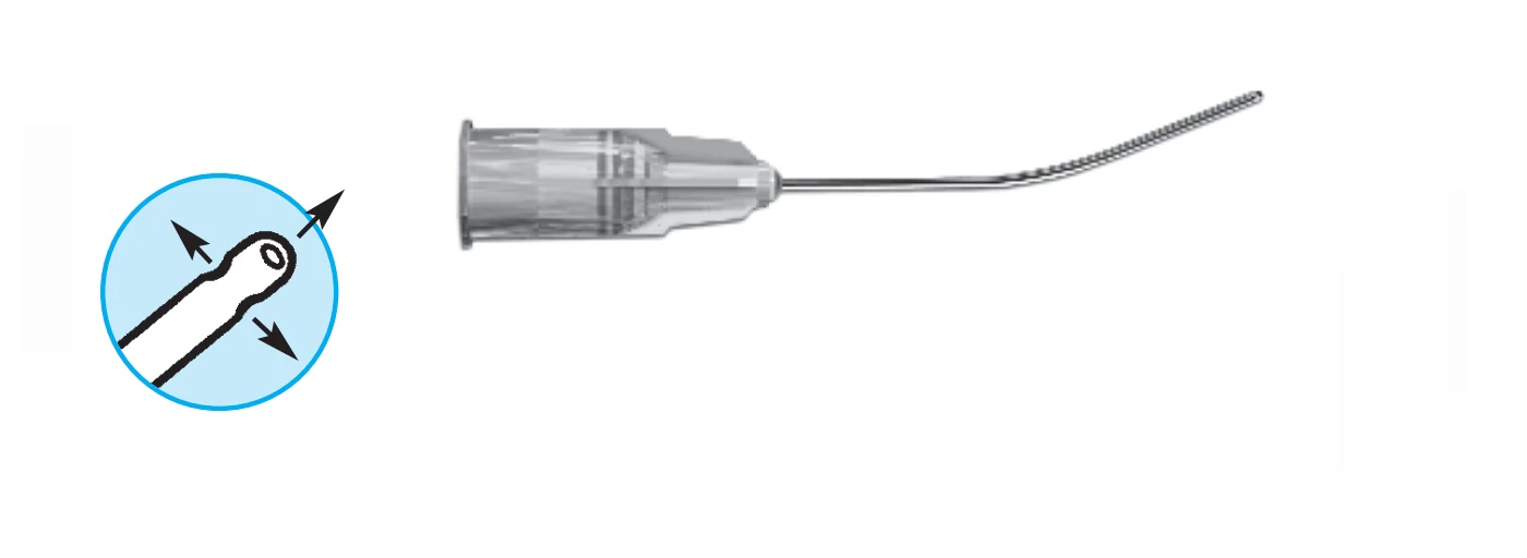Summit Medical Subtenon Cannula, 19G x 1", Curved, Tri-Port