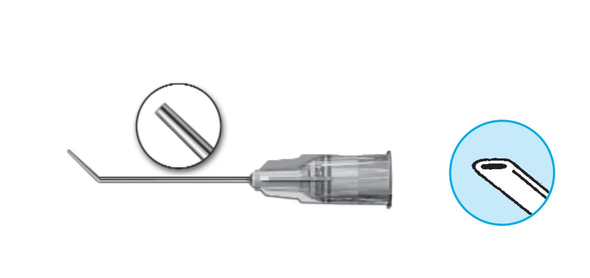 Summit Medical Nucleus Hydrodissector Cannula, 25G x 1", Angled/Flattened Tip