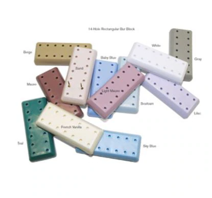 Kerr Magnetic Bur Block, Rectangular, 14-Hole, Lilac, #31817
