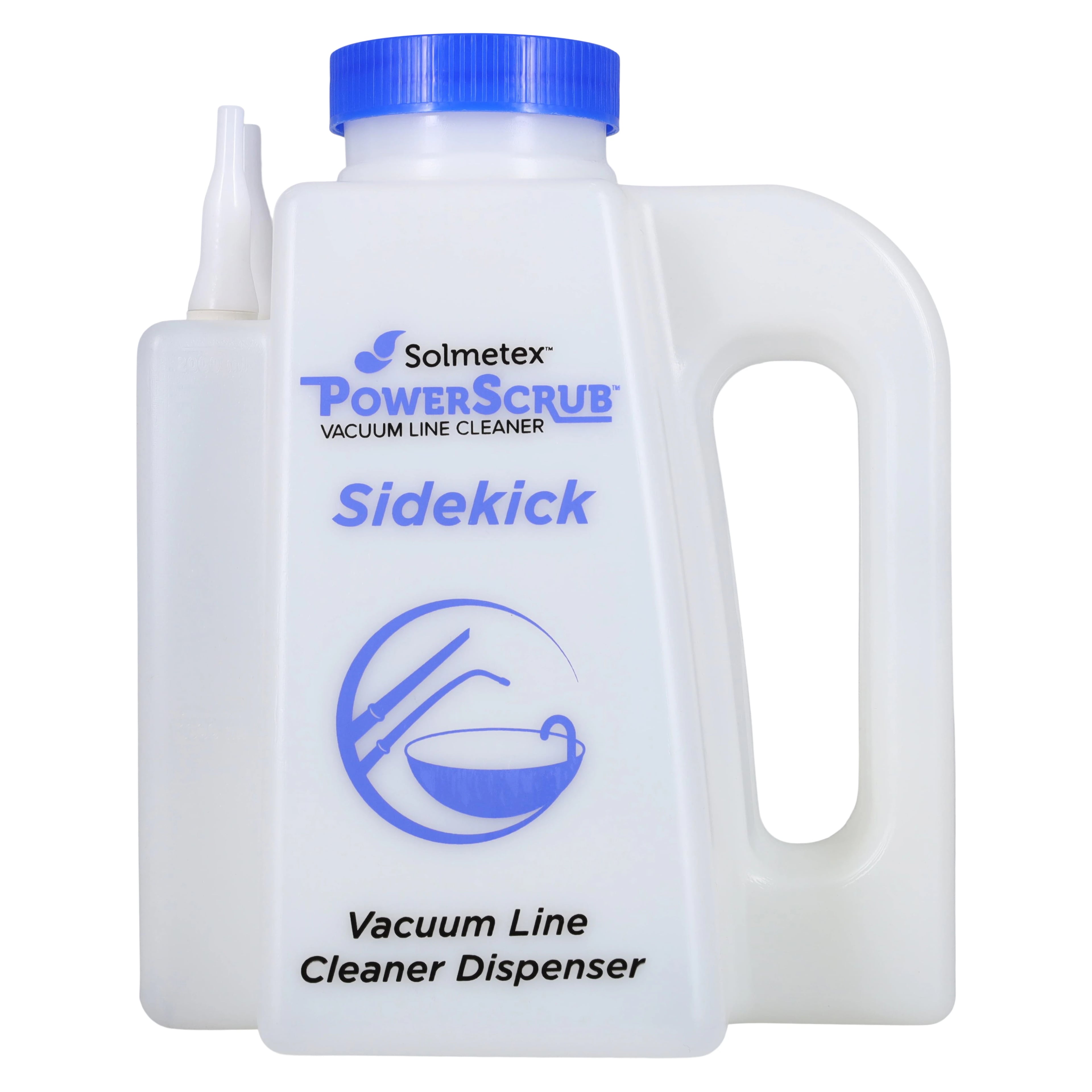 Solmetex PowerScrub Sidekick Vacuum Line Cleaner Dispenser, 64 oz, PCS-VLSK