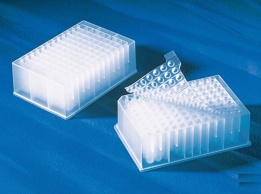 Corning Lifesciences Deep Well Plate, Polypropylene, 2mL, 96 Well, V-Bottom, Clear, Sterile, 25/Case