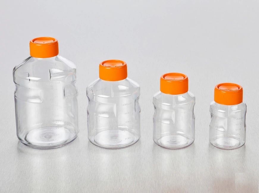 Corning Easy-Grip Polystyrene Storage Bottle, 150 mL, Plug Seal Cap, Clear, Graduated, Sterile, 45mm Cap, Each