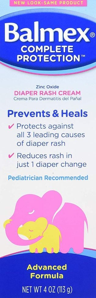 Balmex Diaper Rash Cream, Zinc Oxide 11.3%, 4 oz Tube
