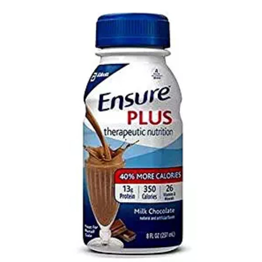 Ensure Plus Adult Nutrition Shake, Milk Chocolate, Gluten-Free, 8 oz Bottle, 24/Case