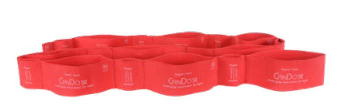 CanDo Multi Grip Exercise Resistance Band, Red (Light Resistance)