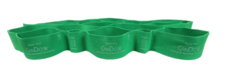 CanDo Multi Grip Exercise Resistance Band, Green, Medium Resistance