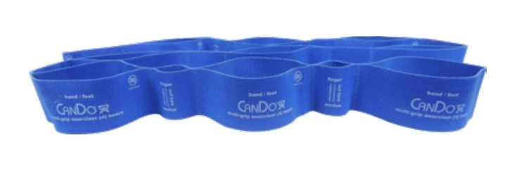 CanDo Multi-Grip Exercise Resistance Band, Blue, Heavy Resistance