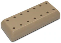 Kerr Magnetic Bur Block, Rectangular, 14-Hole, Beige, 3"W x 1-1/4"D x 1/2"H, #31807DX