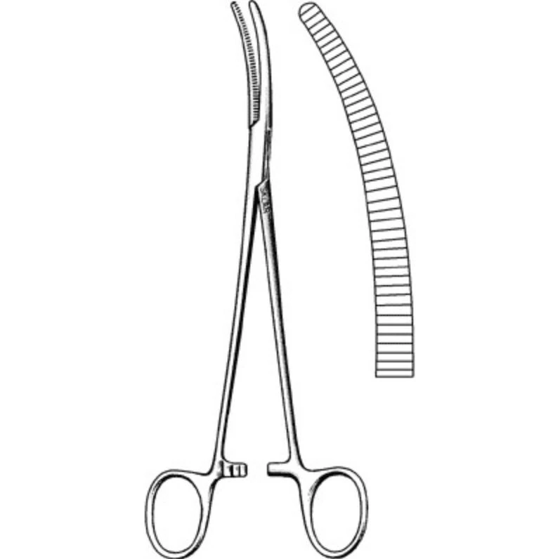 Sklar Vanderbilt Hemostatic Forceps, Curved, 8-1/2", Stainless Steel, Non-Sterile, Each