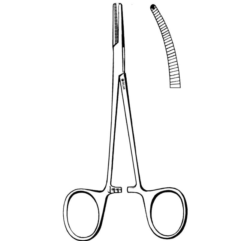 Sklar Halsted Mosquito Hemostat Forceps, Curved, 5" Stainless Steel, Non-Sterile, Each