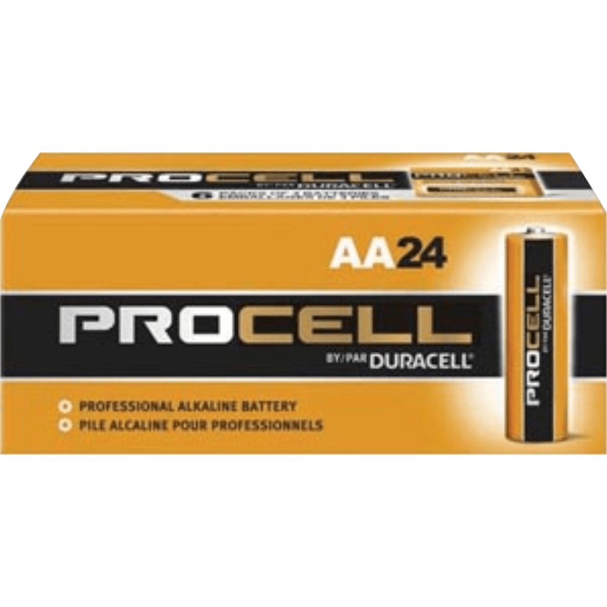 Duracell Procell Alkaline Battery, AA, 24/Box