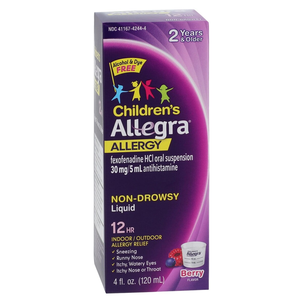 Allegra Children's Allergy Liquid Suspension, 30mg/5mL, 12-Hour, Berry Flavor, 4 oz Bottle
