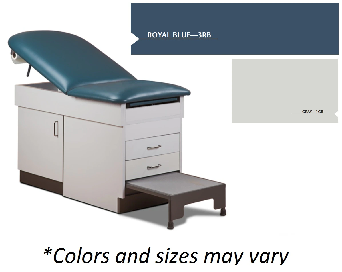 Clinton Industries Space Saver Exam Table, Royal Blue, 400 lb Capacity