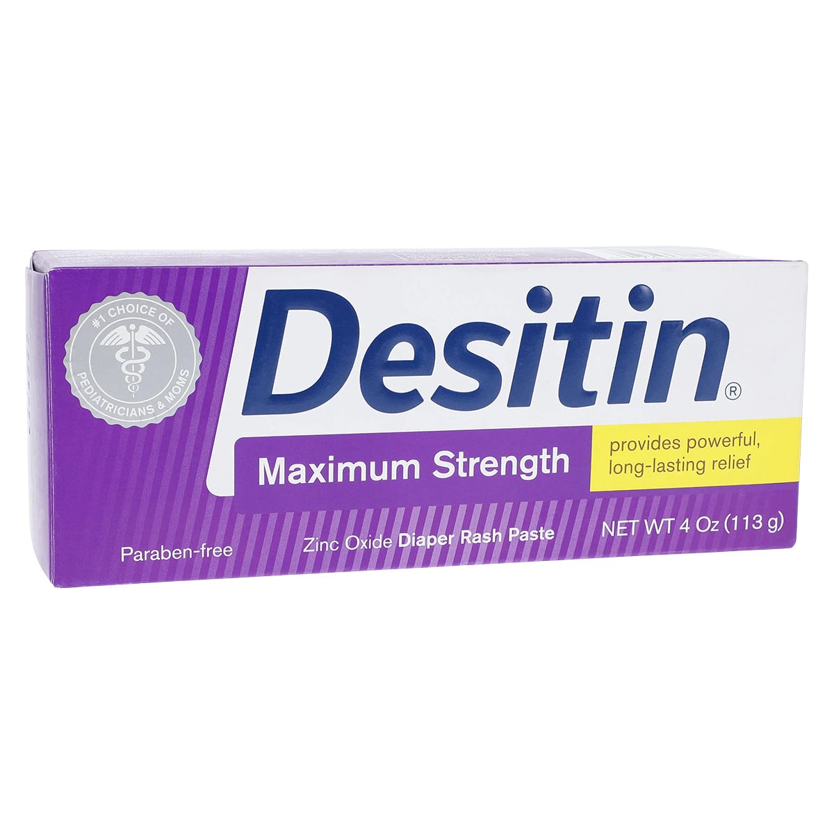 Desitin Maximum Strength Diaper Rash Paste, Zinc Oxide, Paraben Free, 4 oz Tube