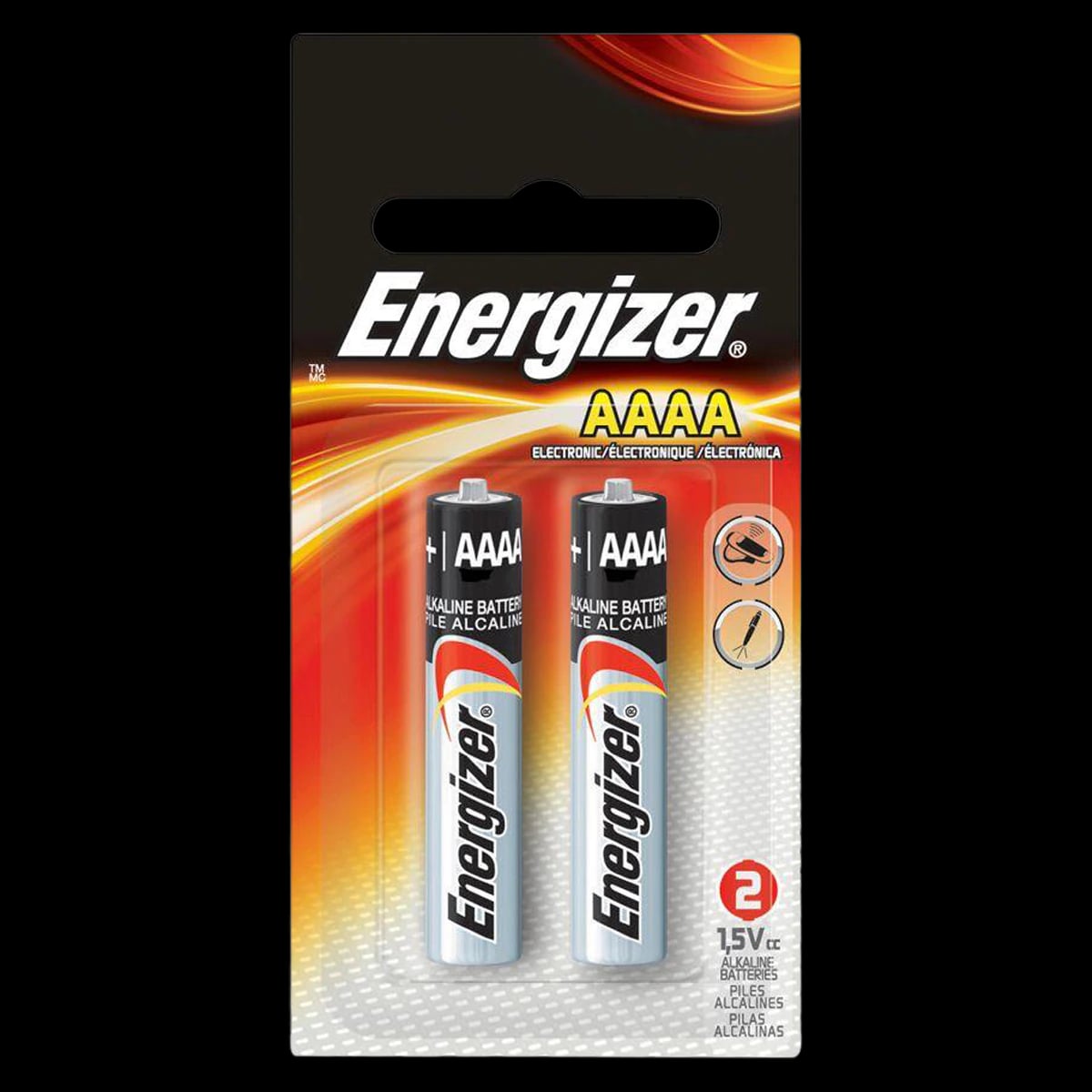 Eveready Alkaline AAAA Battery, 1.5V, Non-Rechargeable, Mercury-Free, 2/Pack