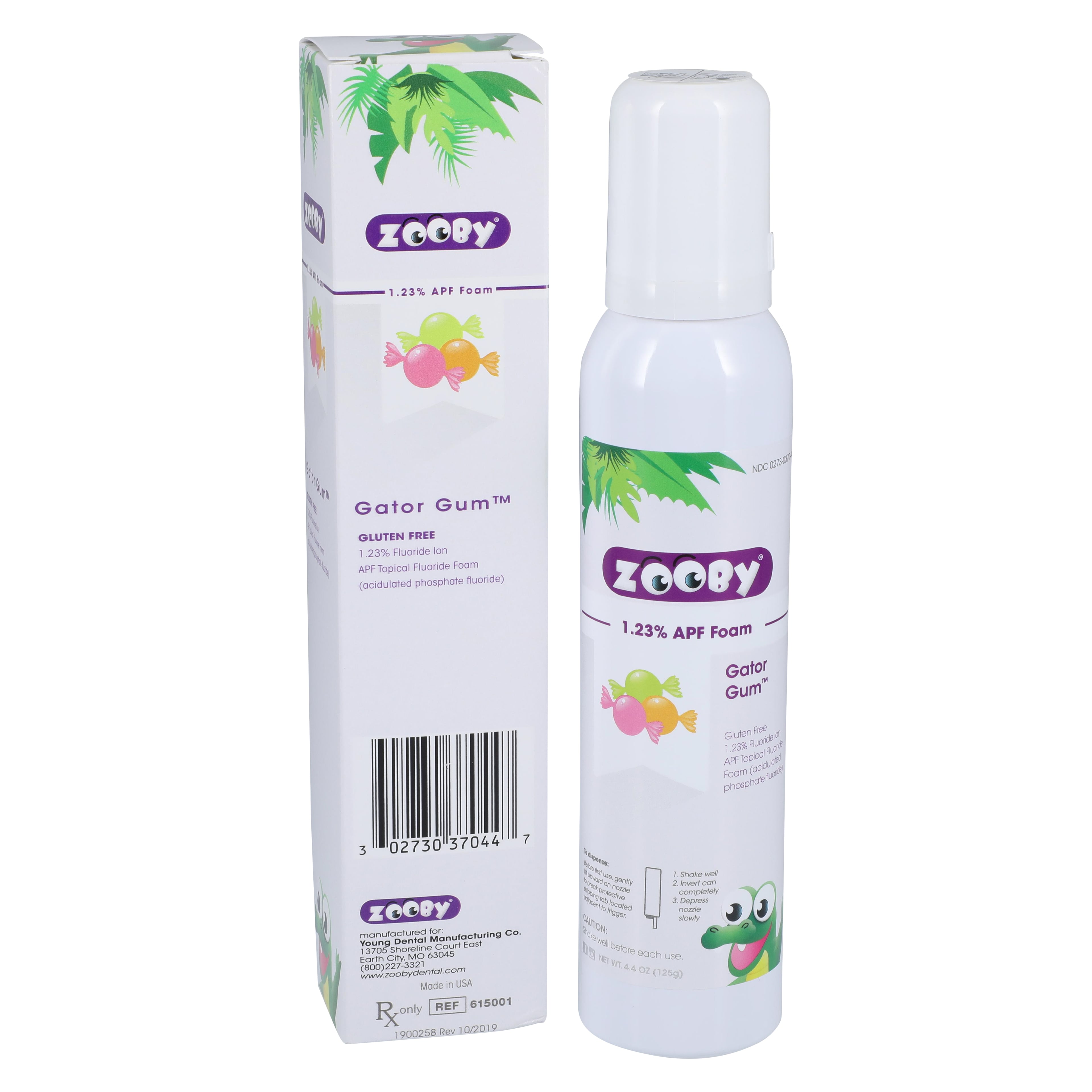 Zooby 1.23% APF Fluoride Foam, Gator Gum Flavor, 4.4 oz Can, 1/Pk, 615001