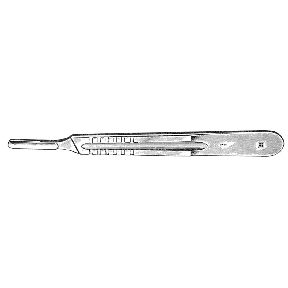 Jarit Matten Round Knife Handle, 6" Stainless Steel, Reusable, Each